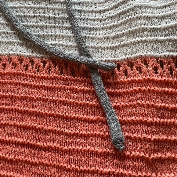 Color Block Autumn Colored Lightweight Knit Hoodie - Picture 5 of 8